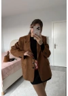 Süet Blazer Ceket Taba