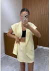 Tasarım Yelek Etek Sarı Takım