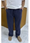 Tensel Dökümlü Lacivert Pantolon