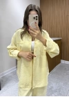 Tensel Sarı Gömlek Takım