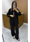 Tensel Siyah Gömlek Takım