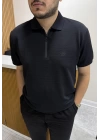 Yarım Fermuar Marka Model T-shirt Siyah