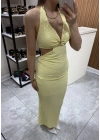 Yıldız Aksesuarlı Elbise Sarı