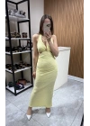 Yıldız Aksesuarlı Elbise Sarı