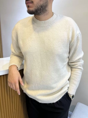 Erkek Örgü Kazak Bej