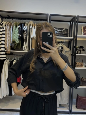 Marka Oversize Gömlek Siyah