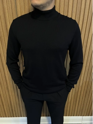 Siyah Yarım Balıkçı Kazak