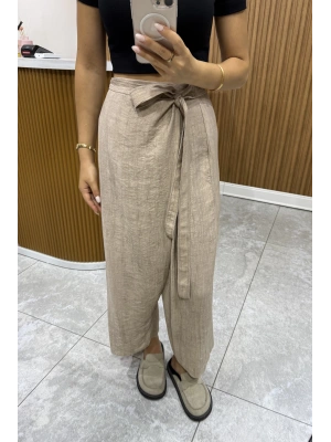 Bağlama Detaylı Vizon Etek Pantolon