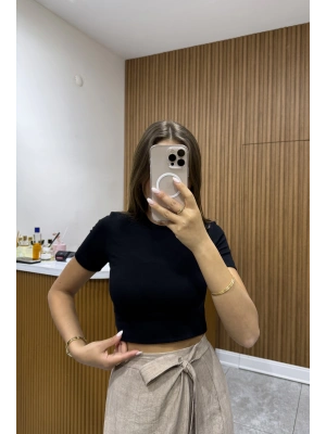 Marka Model Modal Kumaş Siyah T-shirt