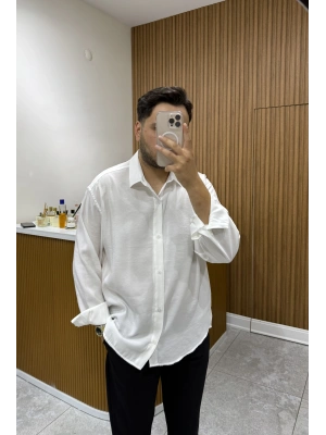 Tensel Oversize Beyaz Gömlek