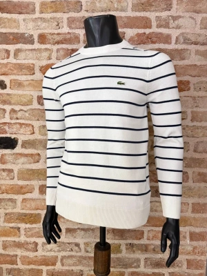 Sıfır Yaka Marka Model Çizgili Kazak Beyaz