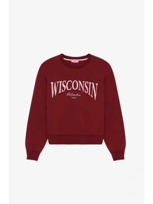 Baskı Detaylı Sweatshirt Bordo
