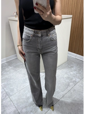 Wıde Leg Jean Gri