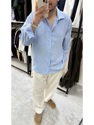 Baggy Keten Beyaz Pantolon