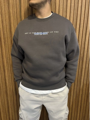 Baskılı Sweat Antrasit