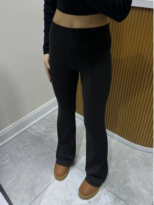 Beli Fitilli İspanyol Paça Tayt Siyah