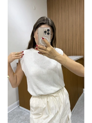 Bisiklet Yaka Beyaz Merserize