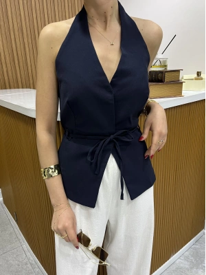 Boyundan Askılı Yelek Lacivert