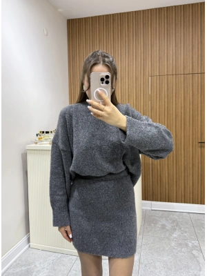 Etekli Triko Takım Antrasit