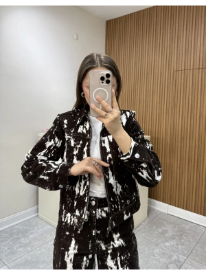 Flok Baskılı Ceket