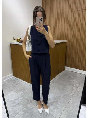 Havuç Kesim Lacivert Pantolon