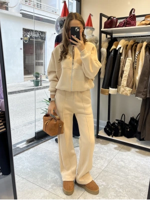 Hırkalı Eşofman Takımı Bej