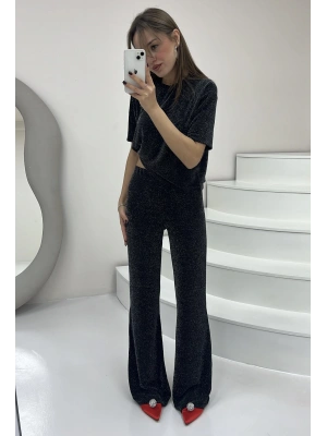 Işıltılı Takım Siyah