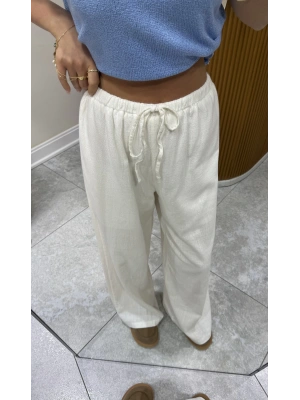 Keten Pantolon Beyaz