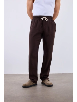 Keten Pantolon Kahve