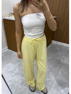 Keten Pantolon Sarı
