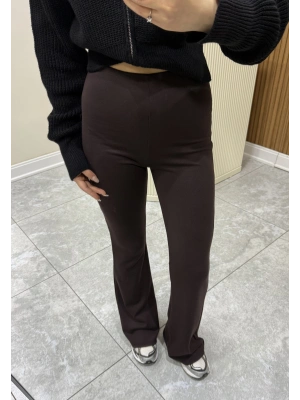 Marka Model İspanyol Paça Tayt Kahve