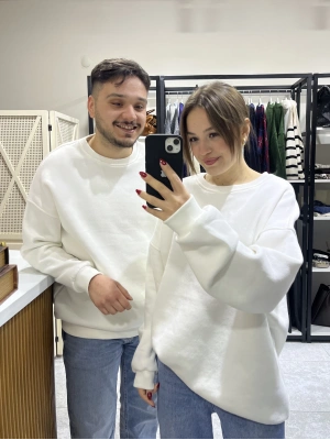 Marka Model Unisex Sweat Beyaz