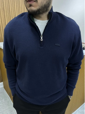 Marka Model Yarım Fermuarlı Triko Lacivert