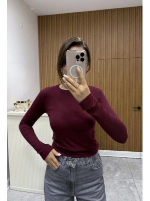 Marka Parmak Geçirmeli Body Bordo