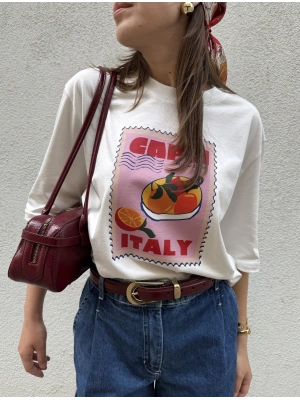 Meyve Baskılı Tshirt Beyaz