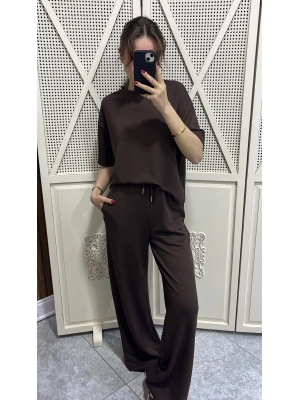 Modal Kumaş Eşofman Takımı Acı Kahve