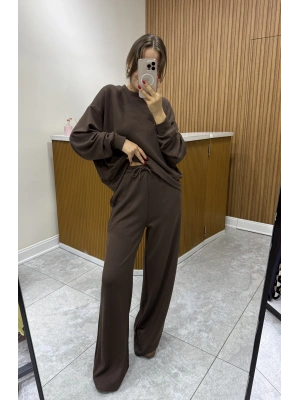 Modal Kumaş Eşofman Takımı Kahve