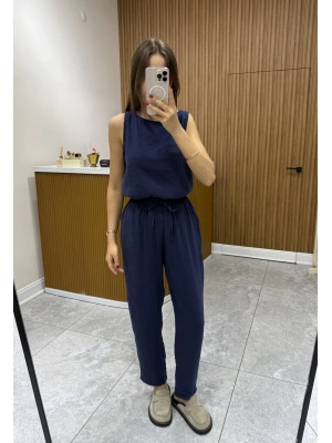 Modal Kumaş Lacivert Askılı Takım