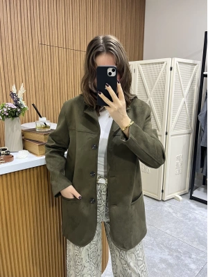 Nubuk Haki Blazer Ceket
