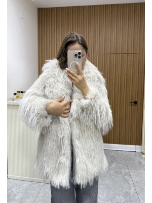 Oversize Kürk Taş Renk