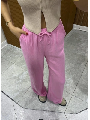 Pembe Müslin Pantolon