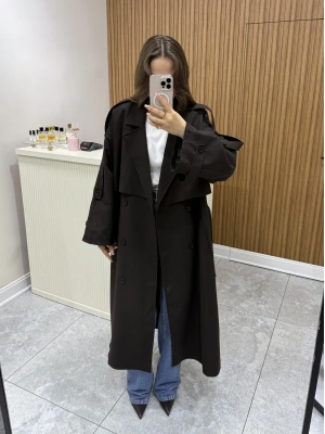 Poliviskon Premium Kahve Trençkot