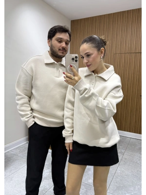 Polo Yaka Sweat Bej