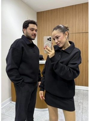 Polo Yaka Sweat Siyah