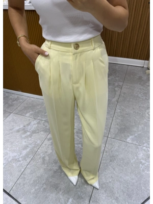 Premium Palazzo Sarı Pantolon