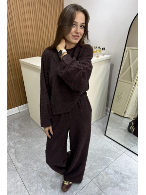 Sweat Pantolon Kahve Takım