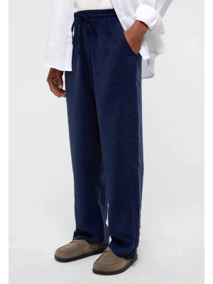 Tensel Dökümlü Lacivert Pantolon