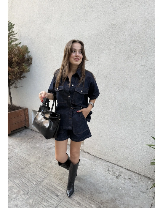 Denim Şortlu Takım