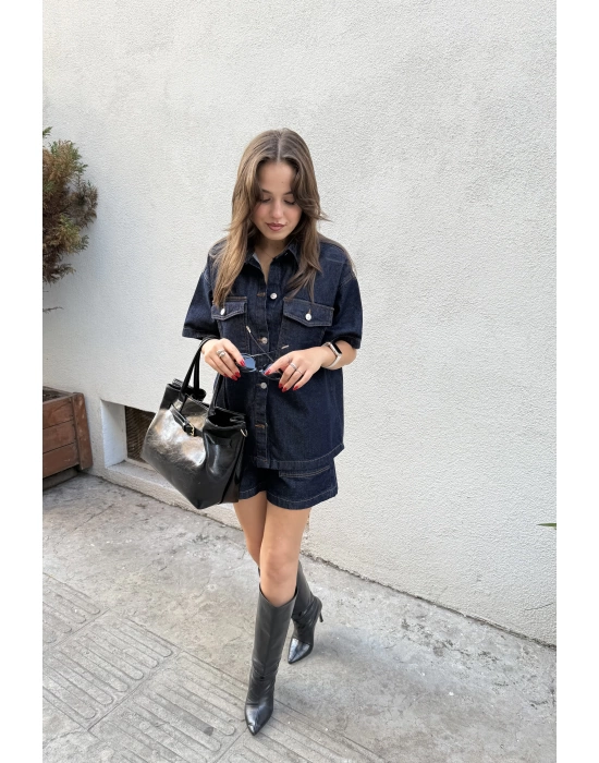 Denim Şortlu Takım