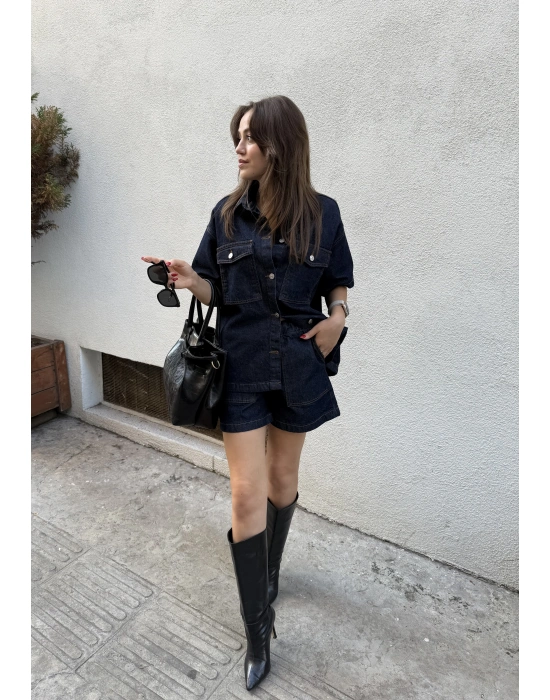 Denim Şortlu Takım